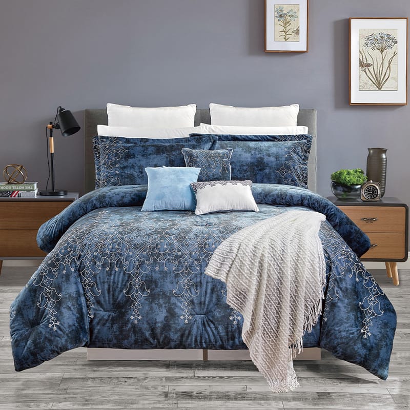 روزيلا | مفرش شتوي 12 قطعة, أزرق color-1