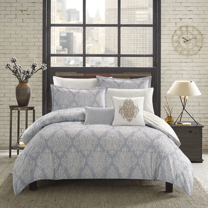 rylan light gray summer comforter set 7 pieces
