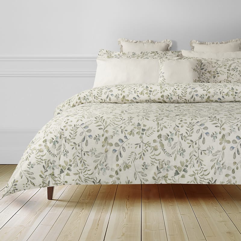 سناء: مفرش سرير اخضر مشجر قطن طقم 9 قطع
