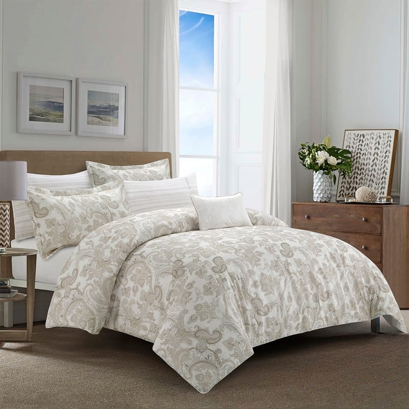 تكوين مفرش صيفي بيج مشجر 6 قطع, بيج color-3