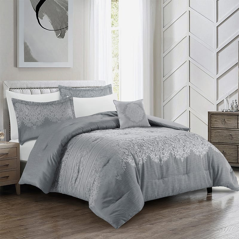 تيجان مفرش صيفي رمادي 7 قطع, رمادي color-2