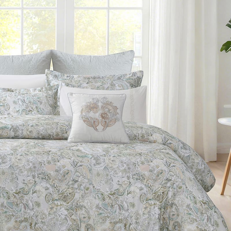 تلال مفرش اخضر فاتح مشجر صيفي 9 قطع
