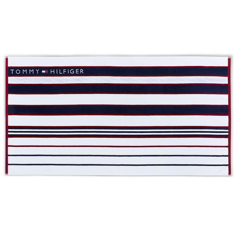 تومي هيلفغر STRIPED منشفة شاطئ, أزرق غامق color-1