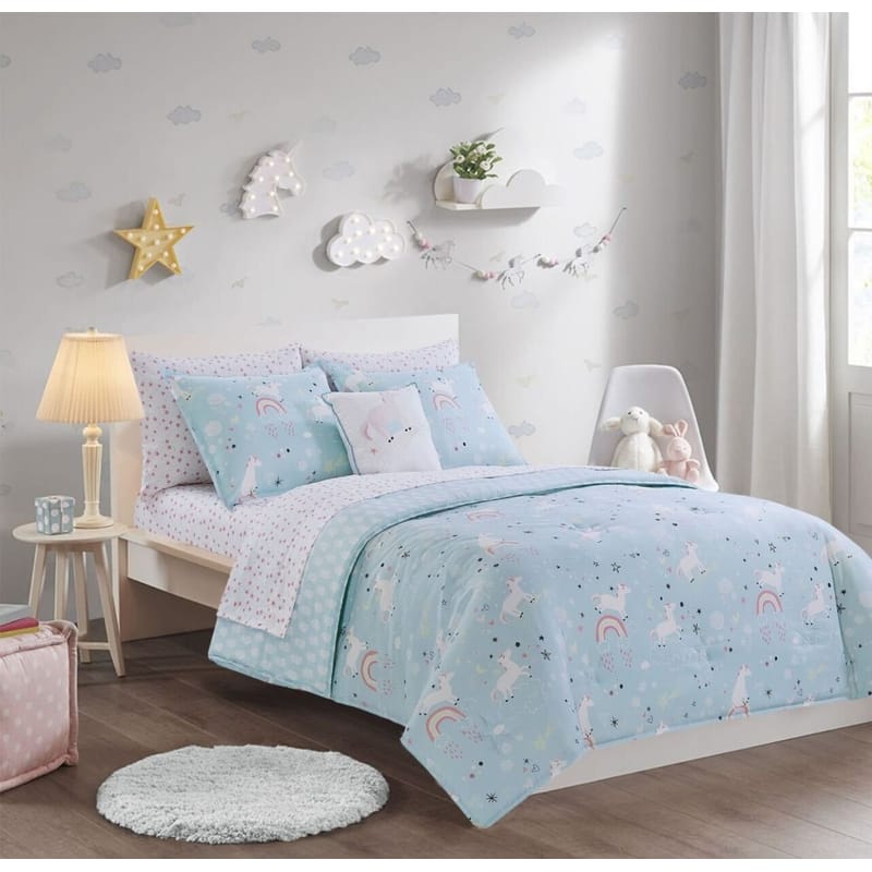  light blue kids comforter unique girls design
