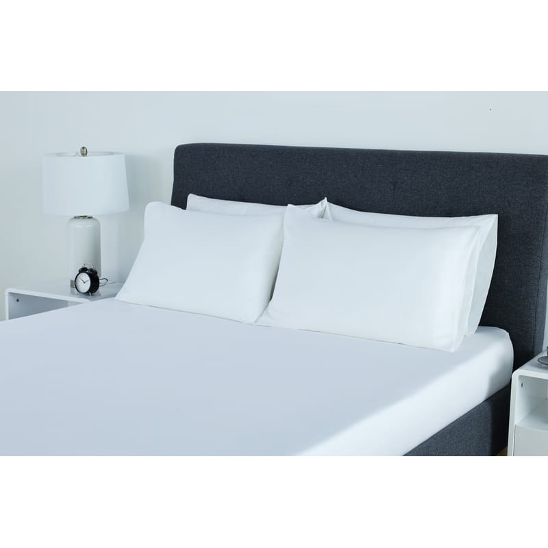 لايت 300 غرزة طقم شرشف مطاط, أبيض color-2