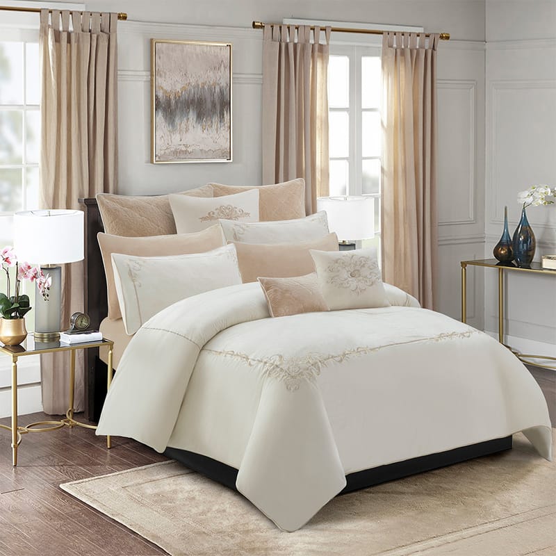 Karam Off white 11Pcs Winter Comforter Set Karazlinen Bedding