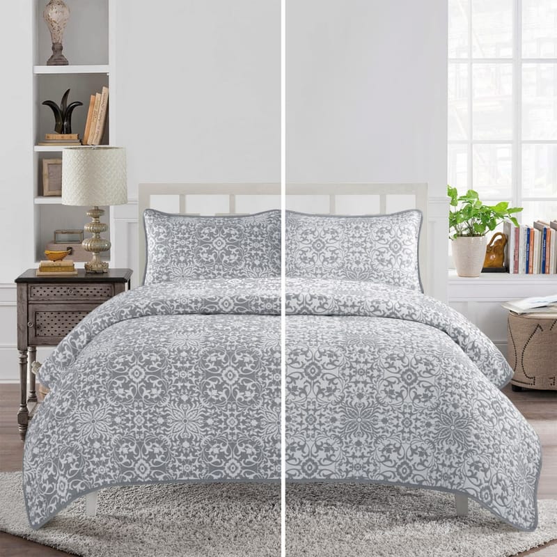 Buy Valeria Grey |3Pcs Quilt Set of Sale from karaz linen online and get a exulde brand with colour