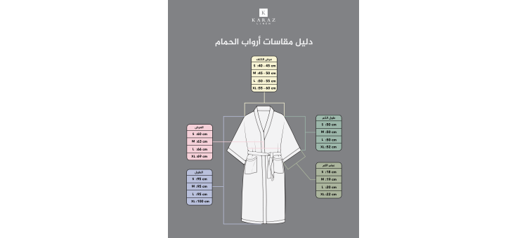 دليل مقاسات ارواب الحمام