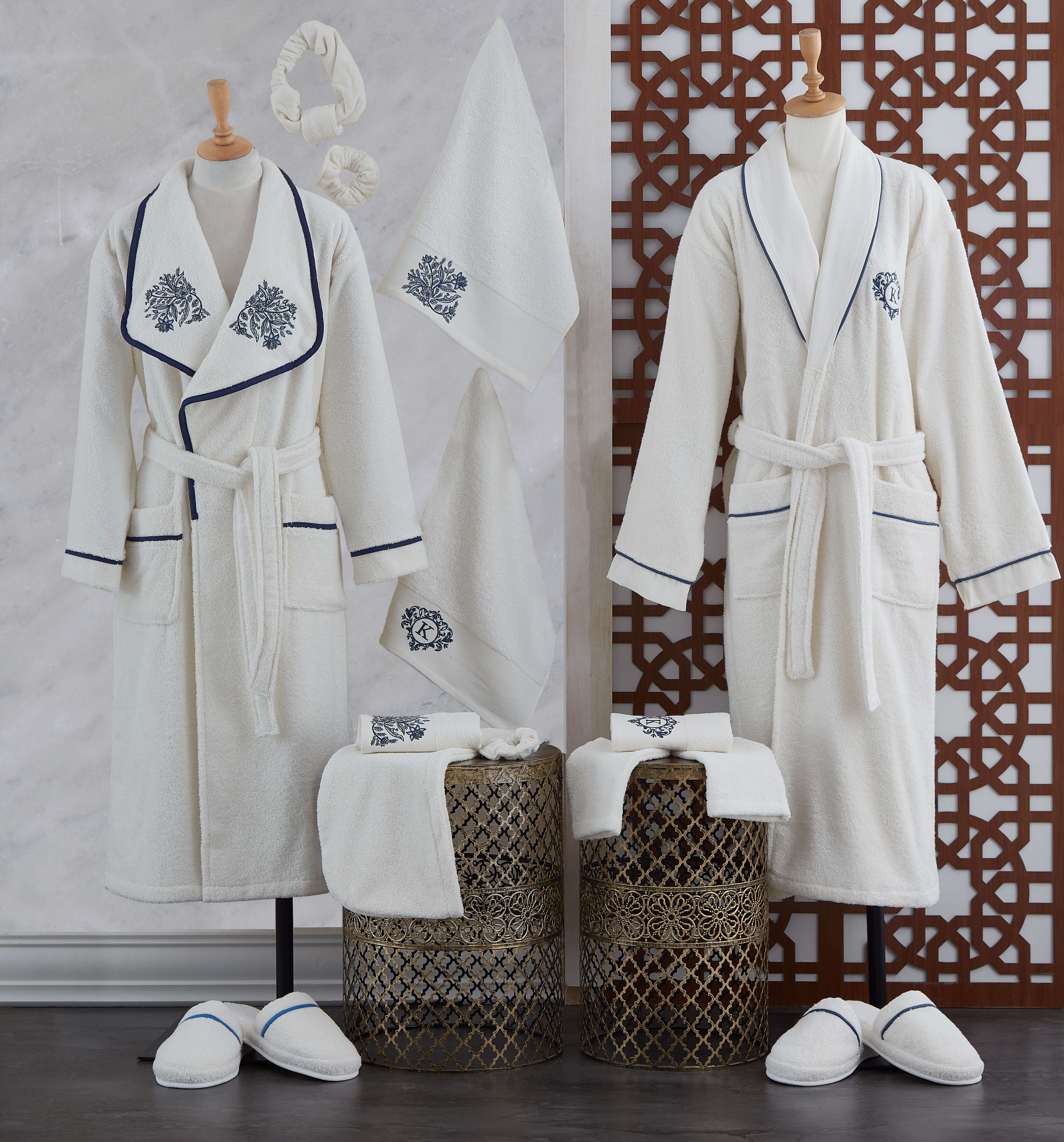 Buy Colette | Family Set 16 Pcs of Bathrobes from karaz linen online and get a exulde brand with colour Off White