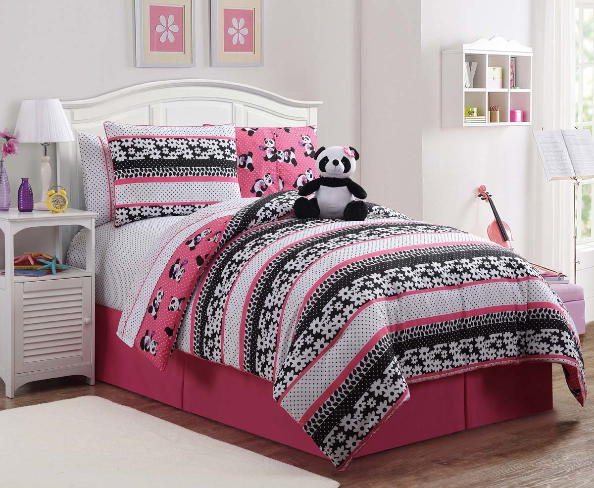 Panda Full Size Bedding Set Pink Karazlinen Bedding