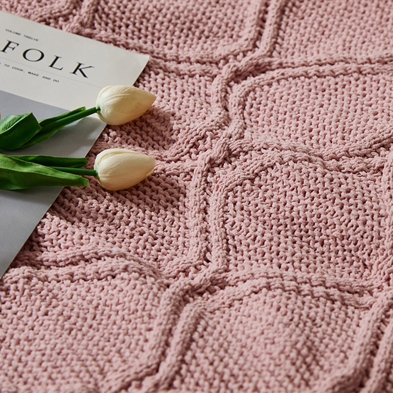 

بطانية بومبومس | زهري 225×200 سم, مرجاني