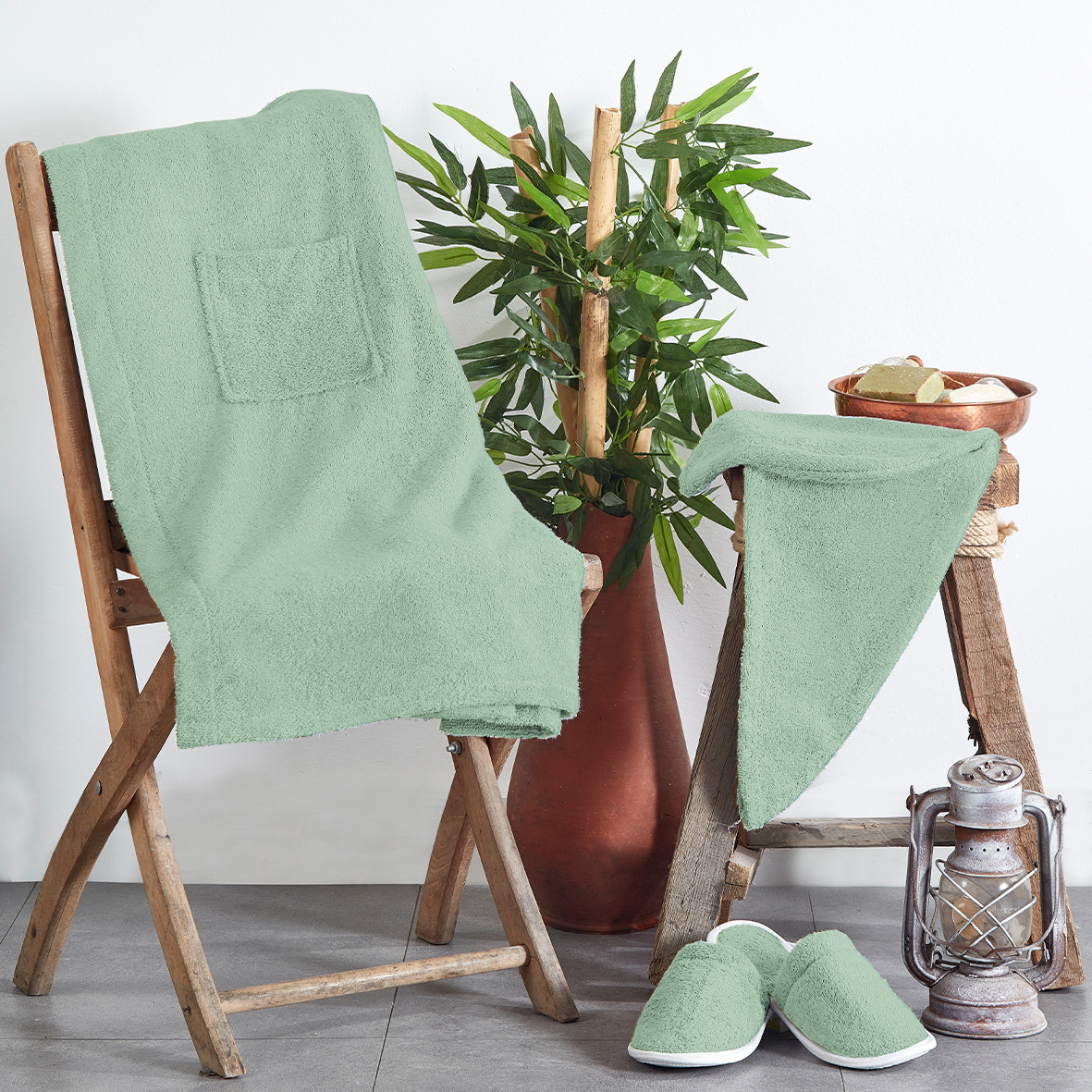 

روب حمام ساونا 4 قطع | أخضر, اخضر